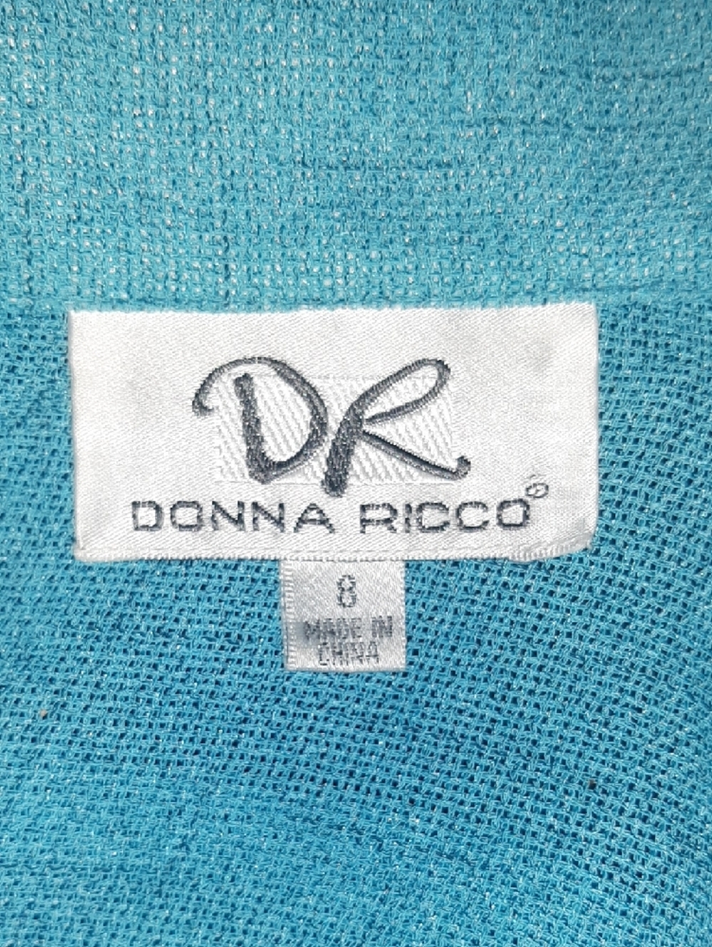 2 PC 80's DONNAπRICCO Teal Fitted Maxi DRESS with Pleated Back Jacket SET Sz 8 - Picture 8 of 14